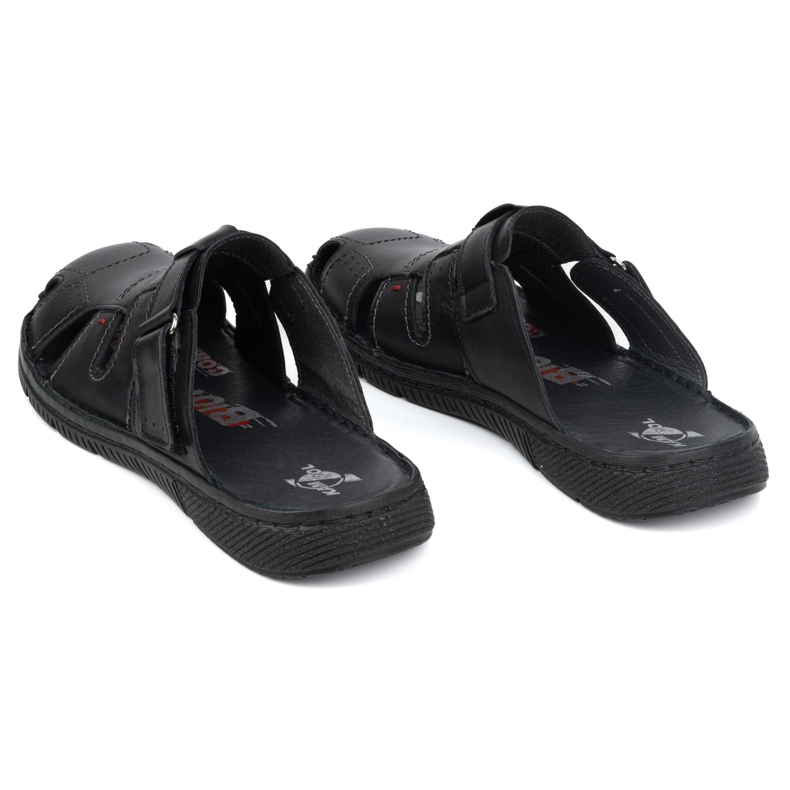 Skinntofflor för män KAMPOL Polskie stogie 221KAM svart 3