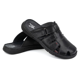 Skinntofflor för män KAMPOL Polskie stogie 221KAM svart 2