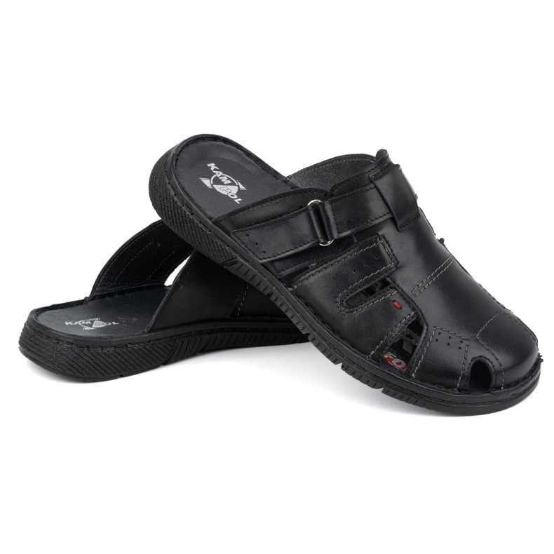 Skinntofflor för män KAMPOL Polskie stogie 221KAM svart 2