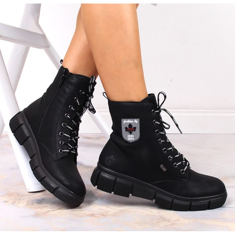 Rieker W RKR557 vattentäta bekväma stövlar svart 1