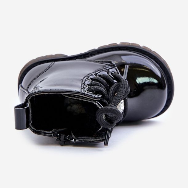 Isolerade ankelstövlar för barn med nalle och dragkedja, Black Enchanta svart 2