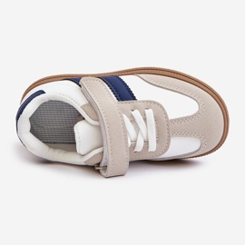 Sneakers med kardborreband för barn vit och blå Tromella 2