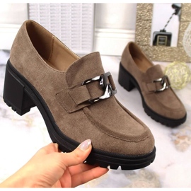 Högklackat mocka med kedja Vinceza W JAN177B brun 1