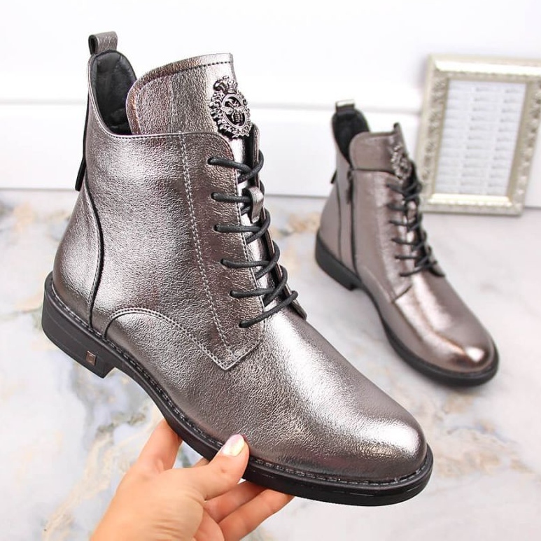 Stövlar med snörning och dragkedja Potocki W WOL171D tenn 1