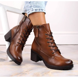 Potocki W WOL177B kamelstövlar med hög klack och plattform brun 2