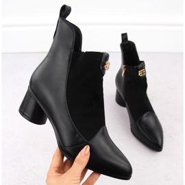 D&amp;A S.Barski Premium Collection W OLI232A svarta högklackade ankelboots 2