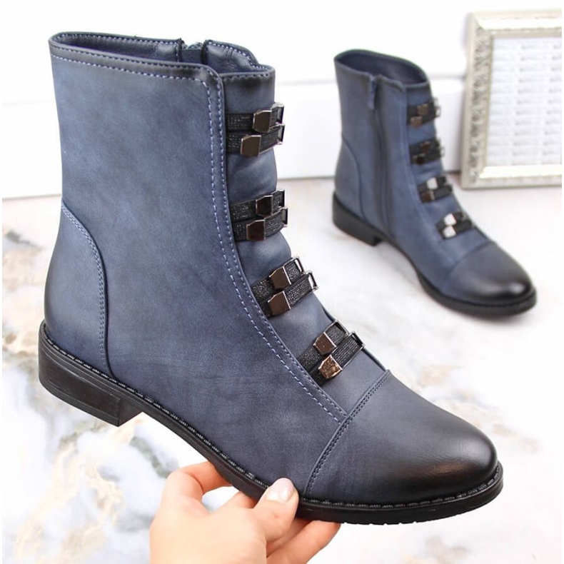 Isolerade plattklackade ankelboots Jezzi W JEZ260C, blå 1