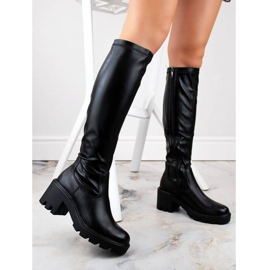 Potocki-stövlar på hög klack och plattform W SZ12267 WOL196 svart 1