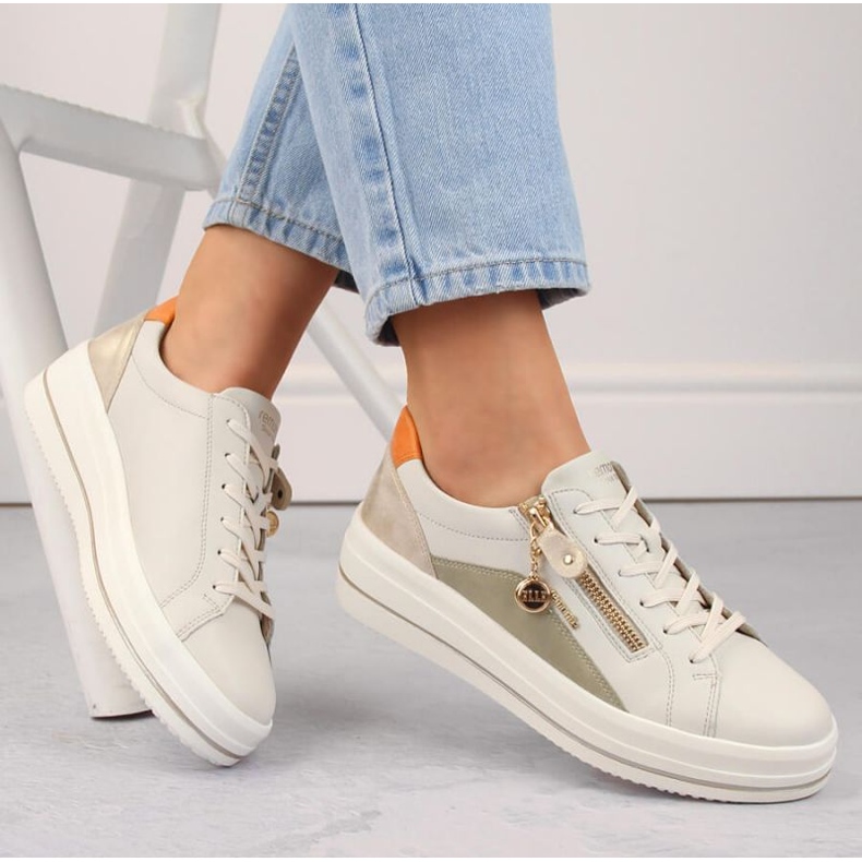 Rieker Sköna läderskor Remonte W RKR676, beige 1