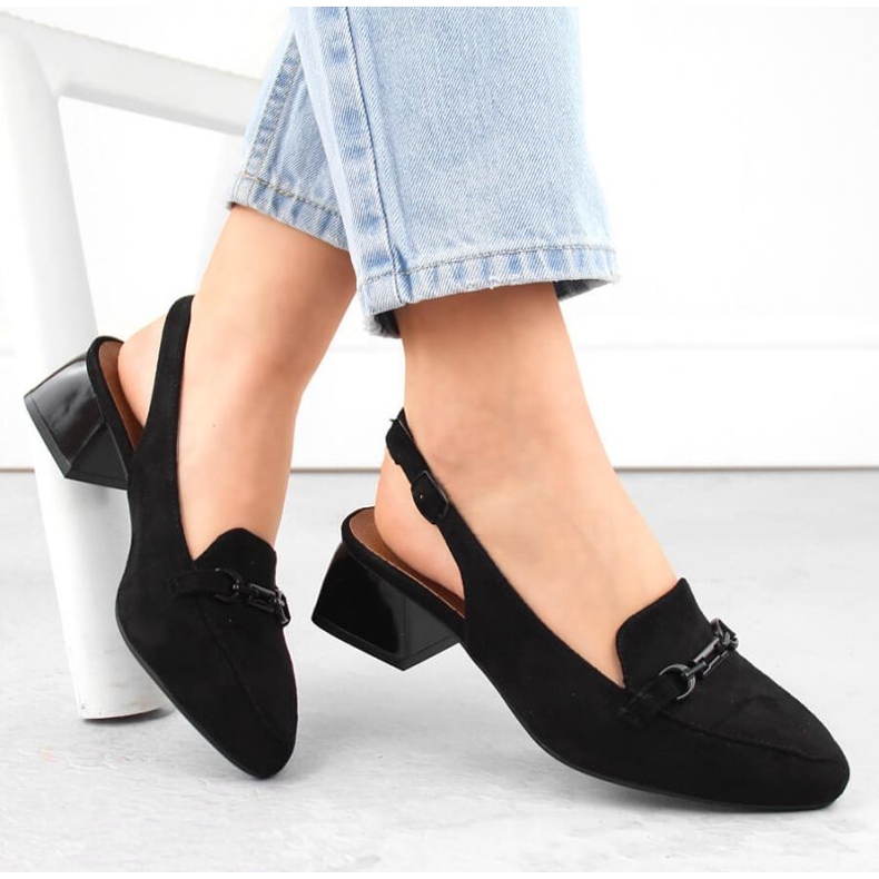 Högklackade mockasandaler M.Daszyński W SAN36A, svarta 1