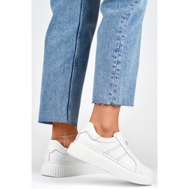 Goodin Sportskor i läder för kvinnor på plattformen, vita GD-RS2007W 1