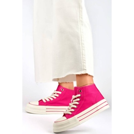 High-top textilsneakers för dam fuchsia BL507FU rosa 4