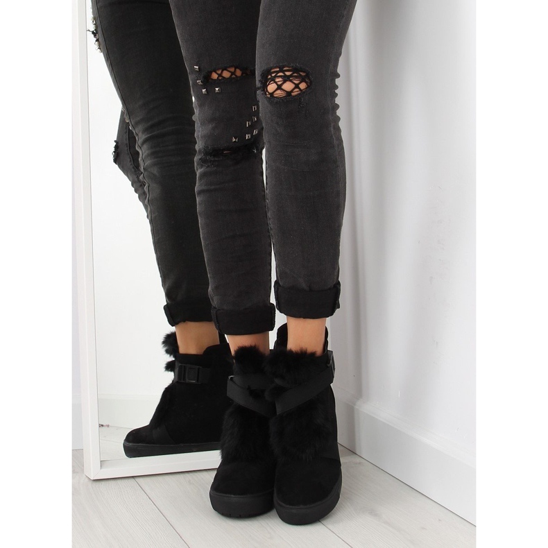 Sneakers med päls svart 3123 svart 2