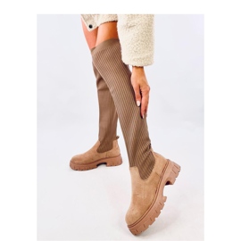 Kaki sock boots beige 1