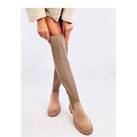 Kaki sock boots beige 2