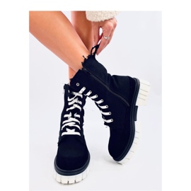 Ankelboots i canvas med svart skydd 1