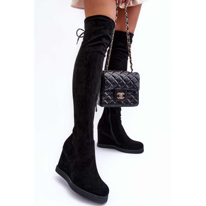 Over-the-knee boots NS362P Svart mocka 1