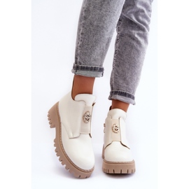 Stövletter med dekor Lemar 600451 beige 2