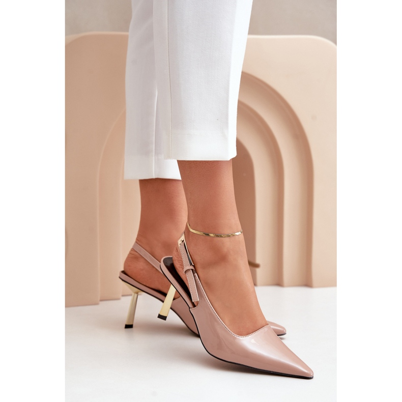 Höga klackar Modell CH878 Beige 1