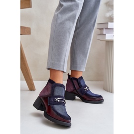 Maciejka 06747-23 Burgundy/Navy ankelboots röd 1