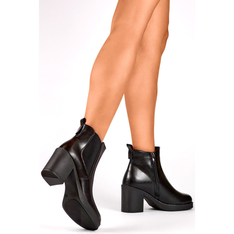 Damkängor fodrade med päls 24-12453B svart 1