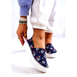 Damsneakers Slip On Memory Foam Big Star JJ276016 Marinblå 1