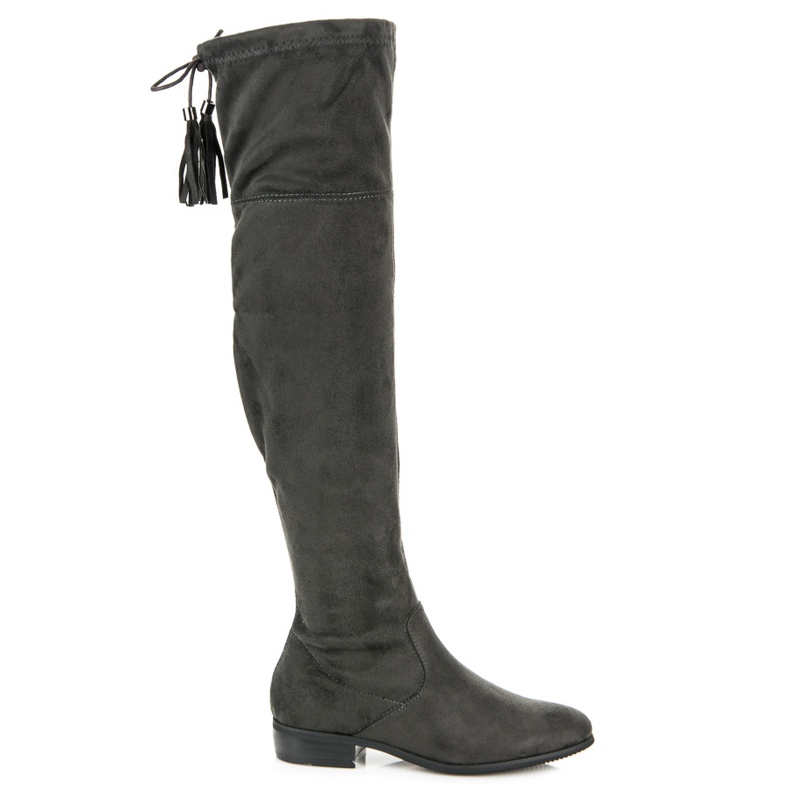 Yes Mile Over-the-knee boots med fransar grå 1