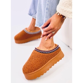 Korta snökängor för kvinnor med kamelklippning brun 2