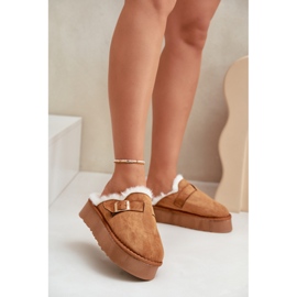 Damtofflor isolerade med päls FA-185 kamel brun 1