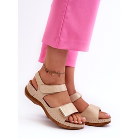 Evento Bekväma beige kardborresandaler för kvinnor 1