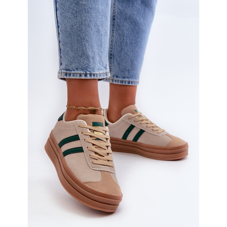 EV-508 Beige/Gröna Sportskor 1