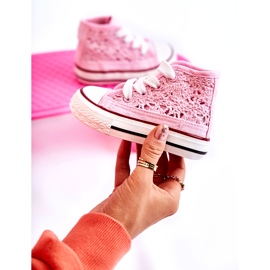 Girl 'OpenWork High Pink Sneakers rosa 3