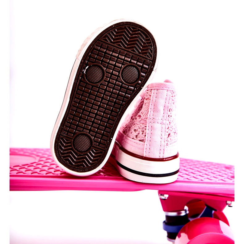 Girl 'OpenWork High Pink Sneakers rosa 4