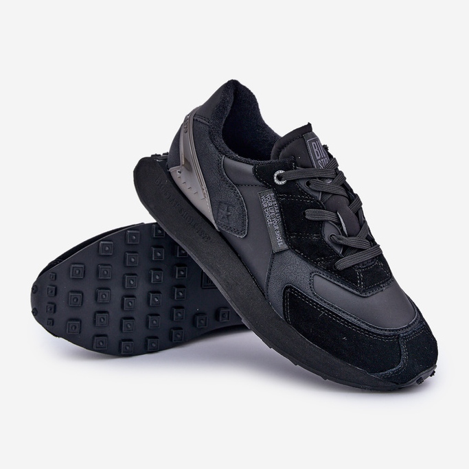 Lädersneakers för män Big Star OO174297 Hi-Poly System Svart 2