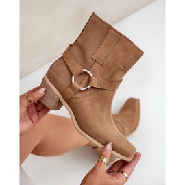 Naturlig mocka högklackat stövlar Zazoo 3444/2 Beige 2