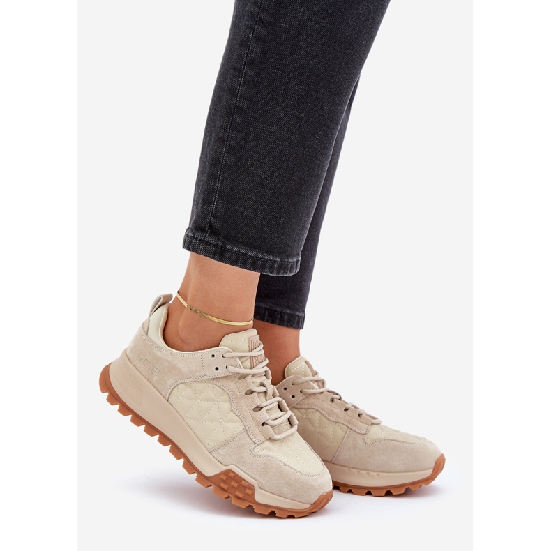 Skinnsneakers dam Big Star OO274A315 Hi-Poly System Beige 1