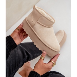 Isolerade snökängor för kvinnor på plattform, ljusbeige 2