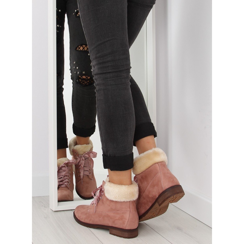 Rosa snörstövlar för kvinnor NC87 rosa 1