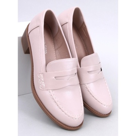 Beige pumps med bred klack 1