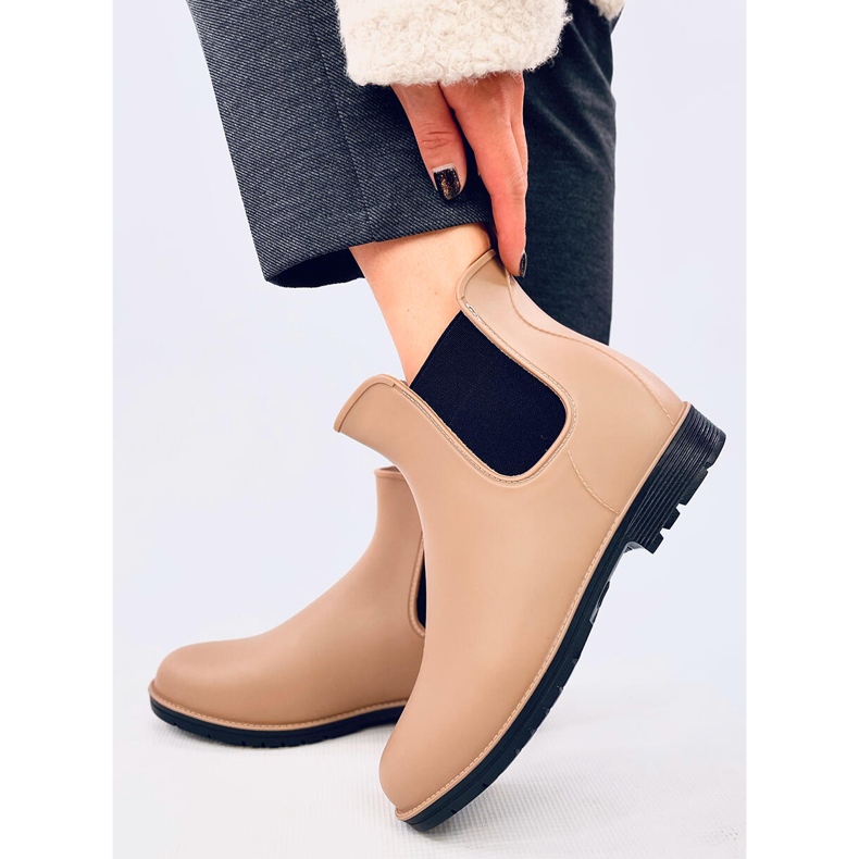 Chelsea-stövlar för kvinnor, khaki-beige 1