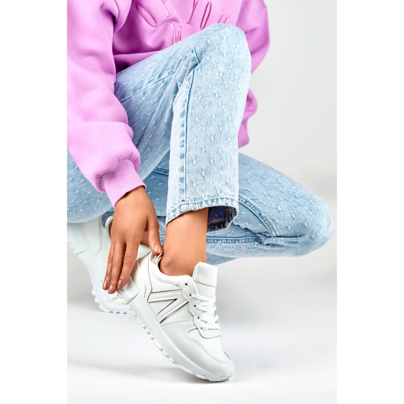 Sportskor dam, vita sneakers, LL66-33W 2