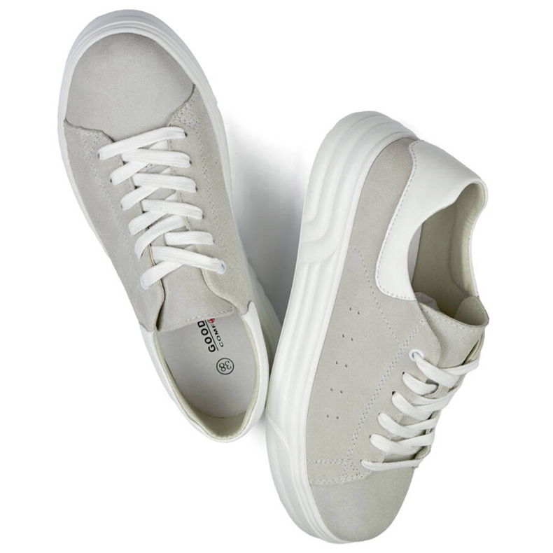 Sportskor i läder för dam, grå GD-XF-113G 2