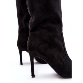 Joalice Damskor med hög klack i mitten av vaden Svart Odetteia 4