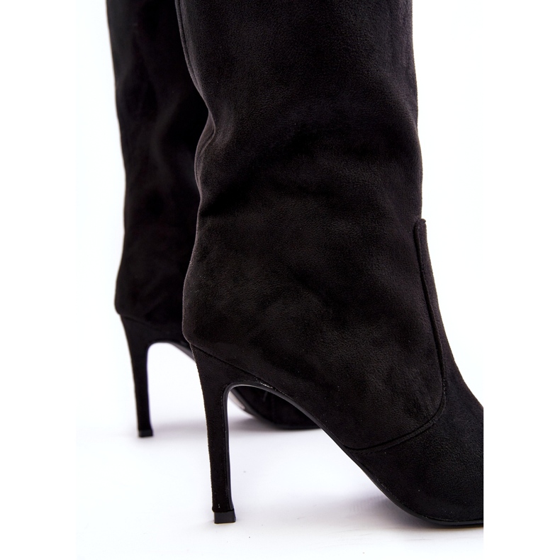 Joalice Damskor med hög klack i mitten av vaden Svart Odetteia 4