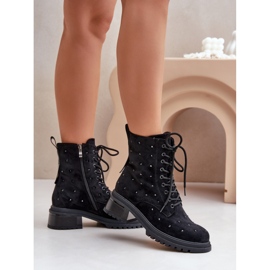 Women's Workers with Rhinestones MR880-017 svart 1