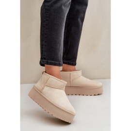 Snöskor för kvinnor isolerade med päls TL242-8, beige 1