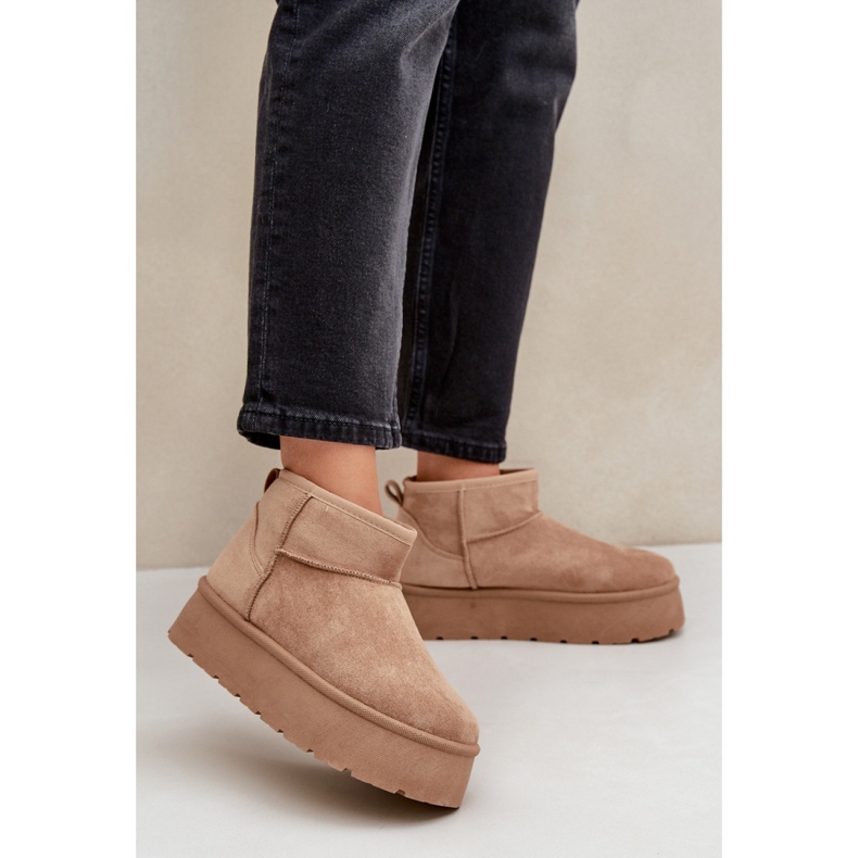 Snöskor för kvinnor fodrade med päls TL242-63, beige 1