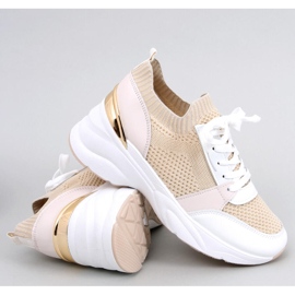 Plattsneakers för kvinnor, beige 2