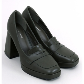 Högklackade pumps för kvinnor, gröna 1