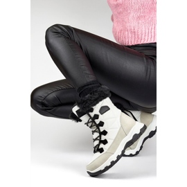 Snöskor för kvinnor med päls och dragkedja, vit 9093W 2